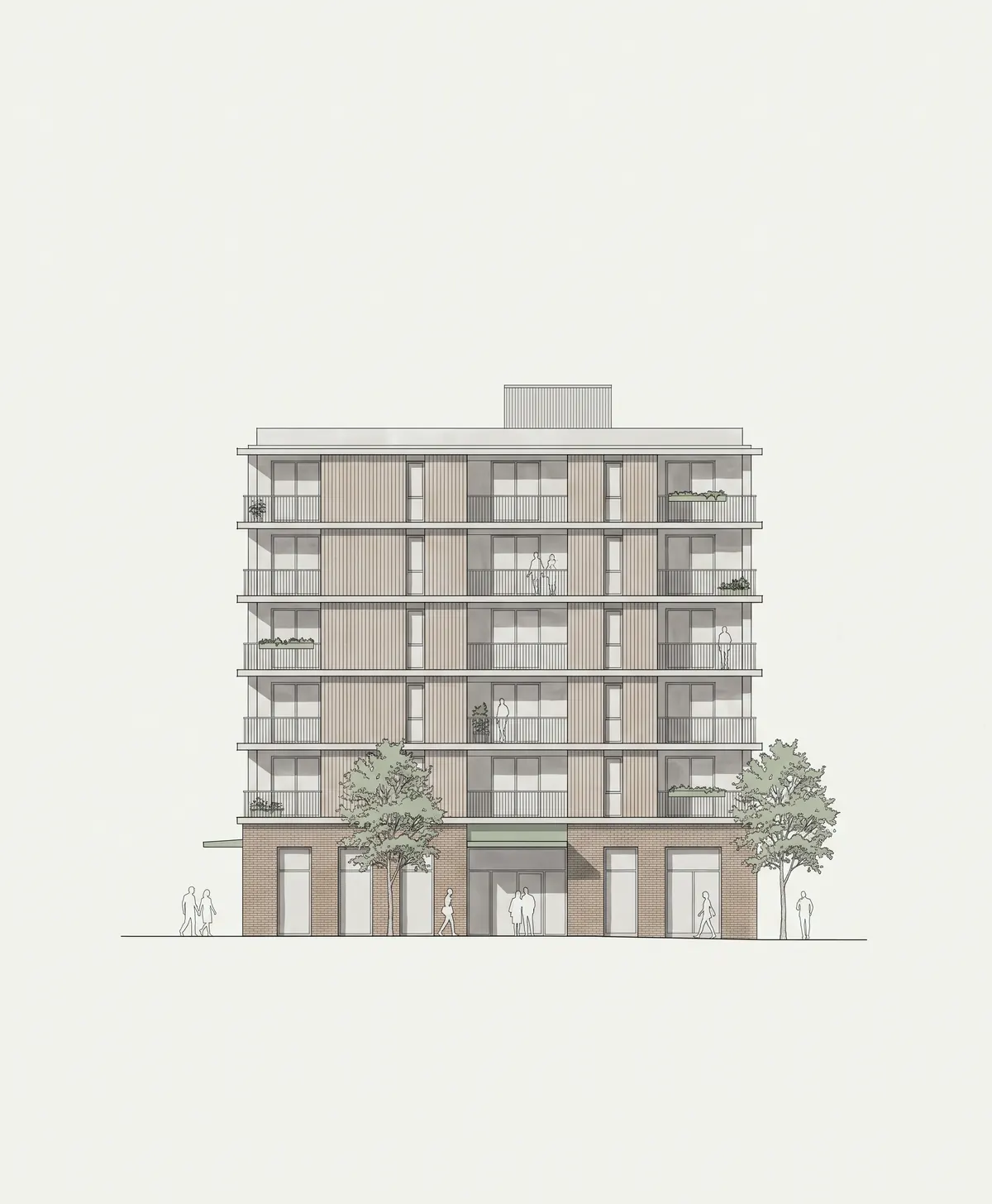 Front elevation of the building